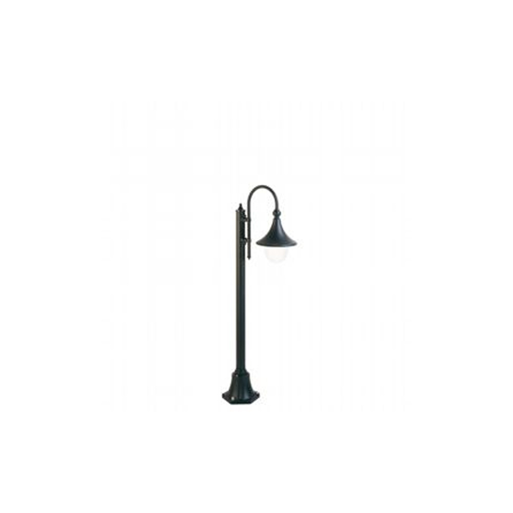 Palo Basso Da Esterno H135Cm Lampara Alluminio E Termoplastica Nero 1 Luce E27 938/06