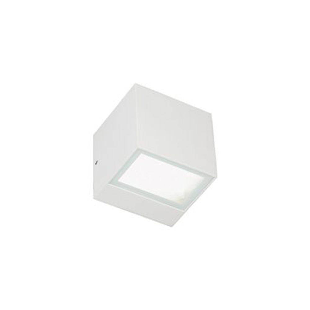 Applique Da Esterno Mini Biemissione Box Alluminio Bianco 5,5+5,5W Led 3000K