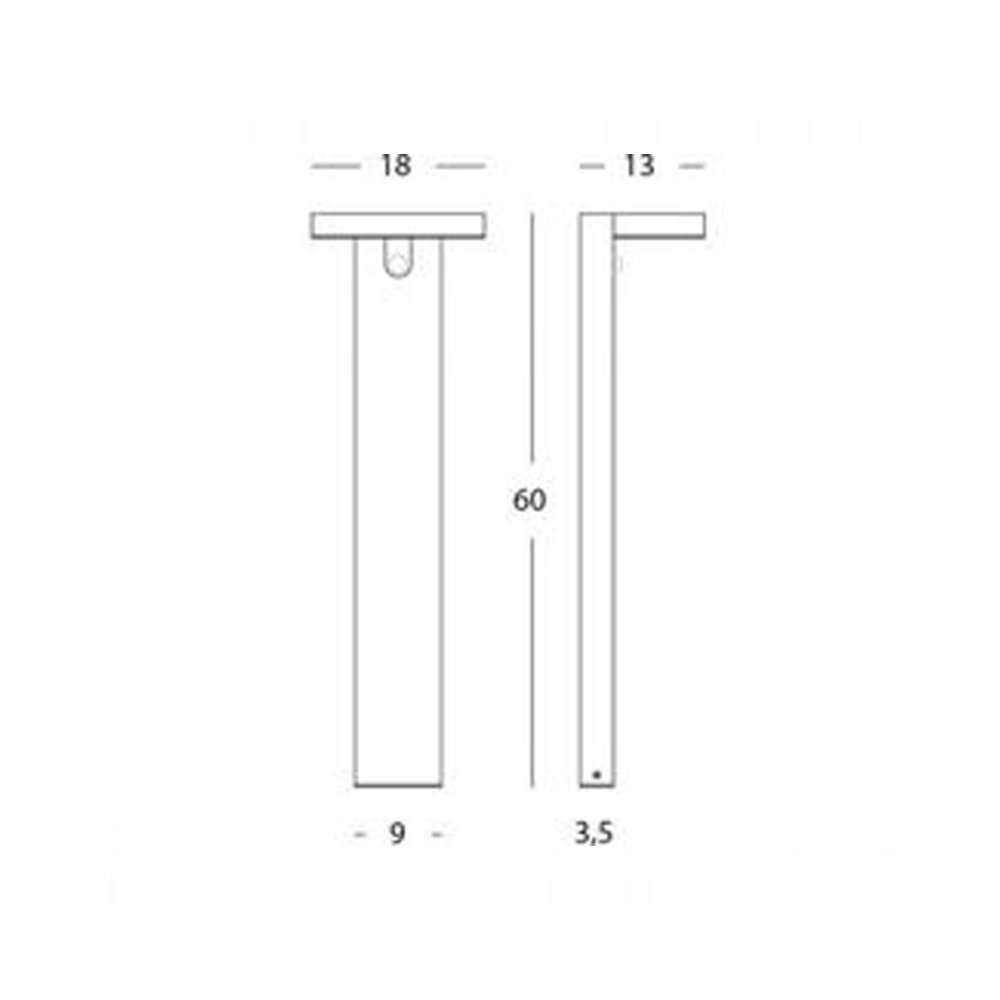 Palo Da Esterno H60Cm Solare Alluminio E Materie Plastiche Grigio Led 4,5W 4000K 99170/16