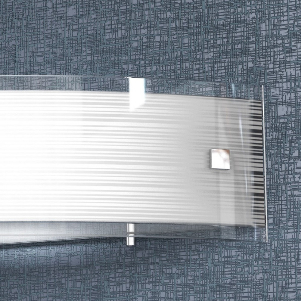 Applique Contemporanea Linear Mad Metallo E Vetro Bianco 2 Luci E27 50Cm 1075_A50
