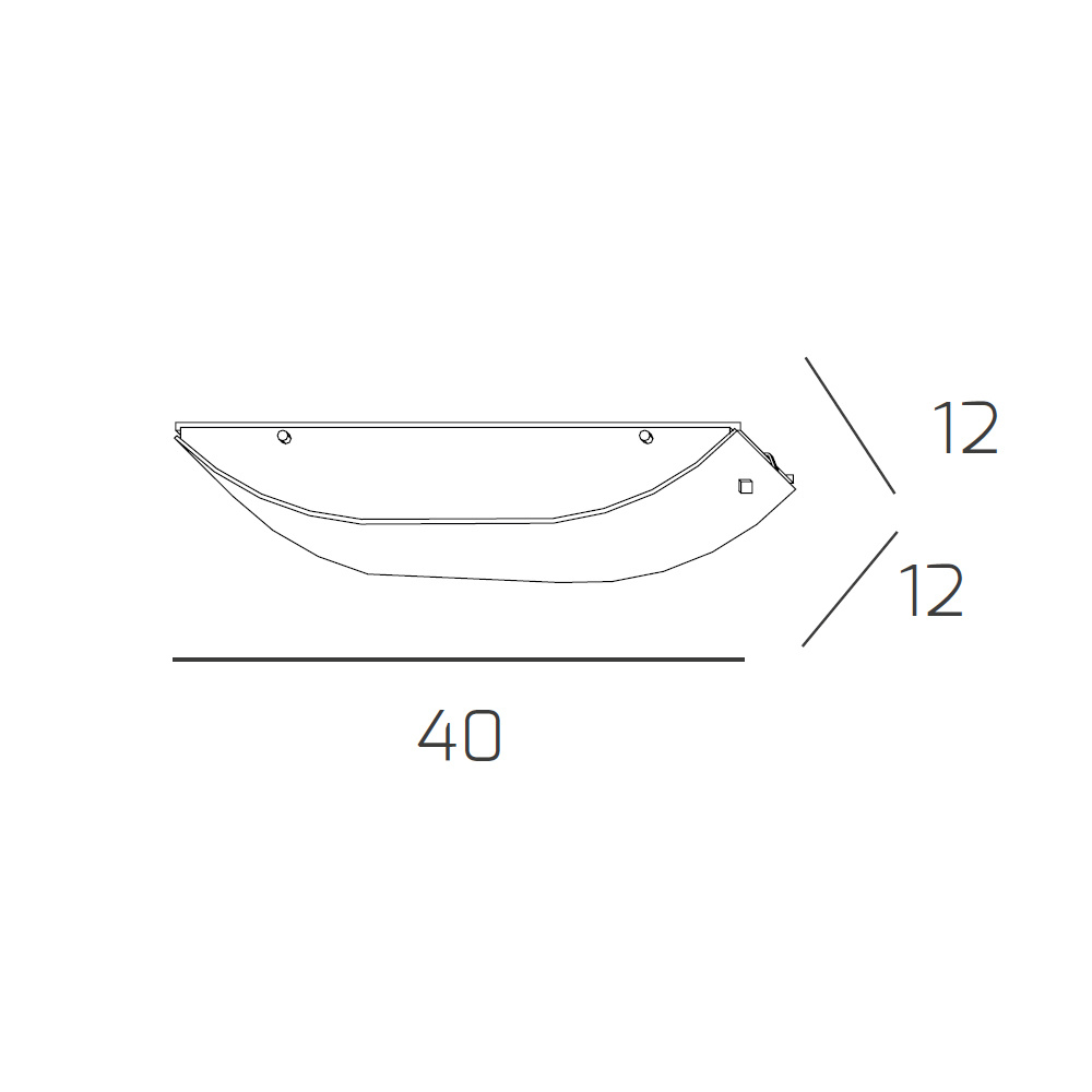 Applique Contemporanea Linear Metallo E Vetro Bianco 2 Luci E27 40Cm 1076_A40