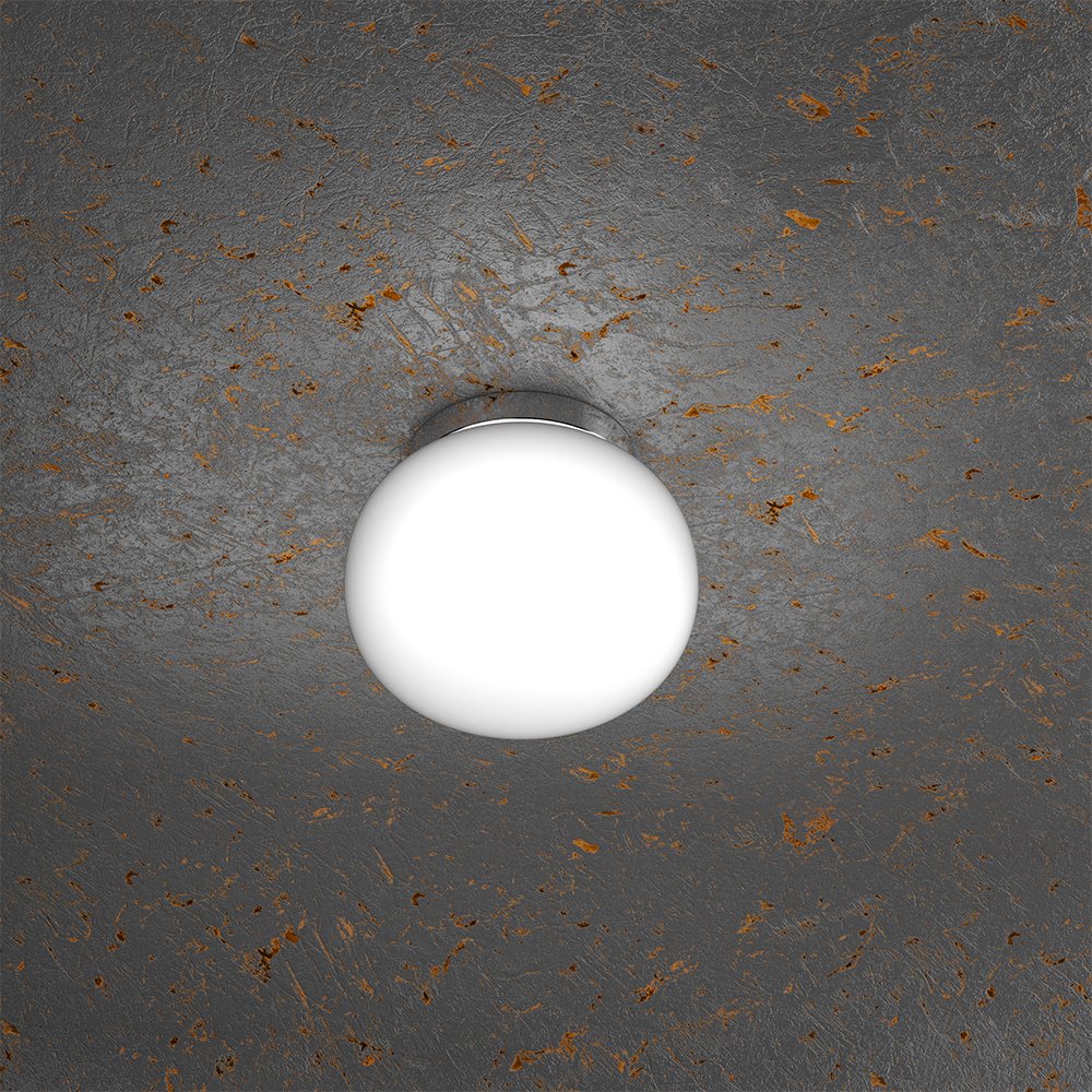 Plafoniera Contemporanea Soft Metallo Cromo Vetro Acidato Opaco 1 Luce E14 1092_PL18