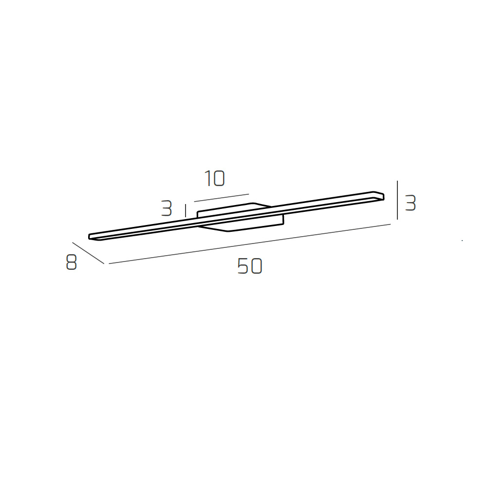 Applique Moderna Line Metallo Bianco Diffusore Acrilico Bianco Led 6W Calda 50Cm 1154_APC-BI