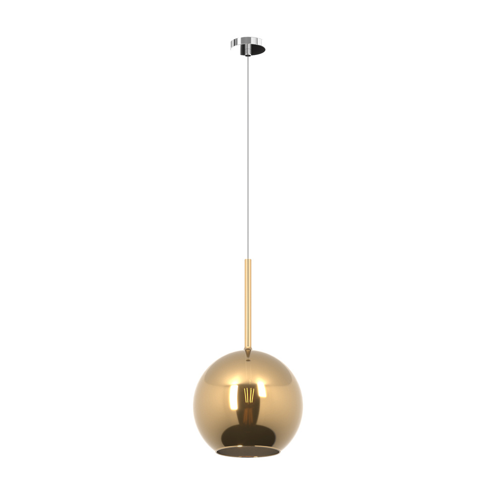 Sospensione Contemporanea Future Metallo Cromo Vetro Oro 1 Luce E27 D.25Cm 1155CR_SG-OR